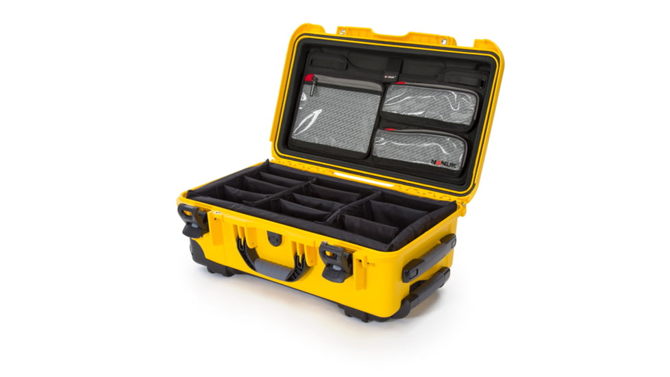 Nanuk 935 Pro Photo Camera Case Kit w/Lid Organizer / Padded Divider, Yellow, Large, 935S-060YL-0A0