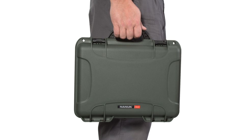 Nanuk 910 2Up Classic Hard Gun Case, 14.3in, Olive, Medium, 910S-080OL-0K0-18008