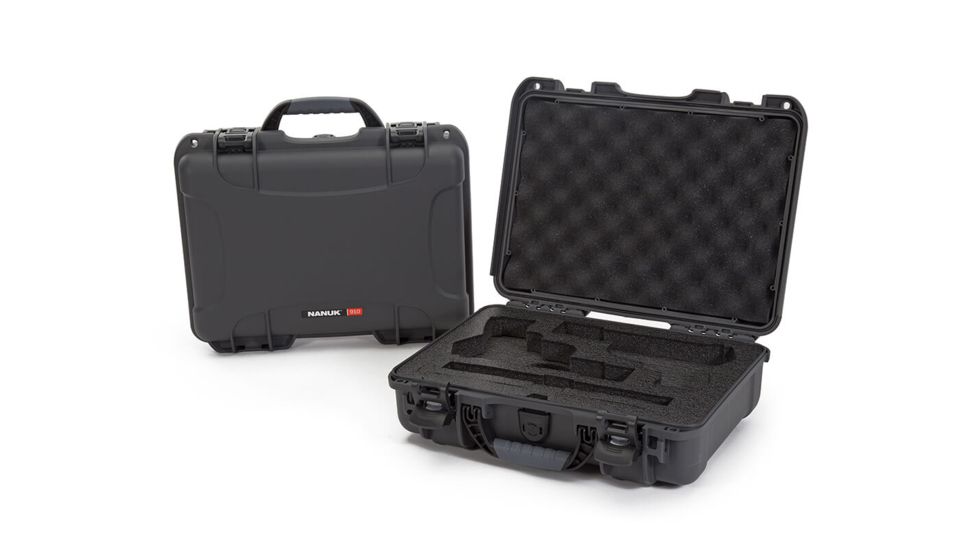 Nanuk 910 2Up Classic Hard Gun Case, 14.3in, Graphite, Medium, 910S-080GP-0K0-18008