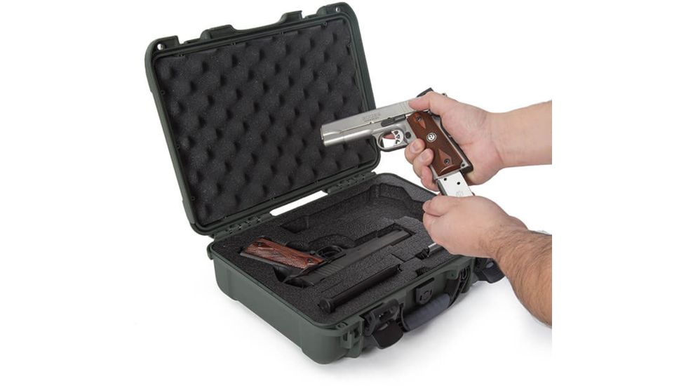 Nanuk 910 2Up Classic Hard Gun Case, 14.3in, Olive, Medium, 910S-080OL-0K0-18008