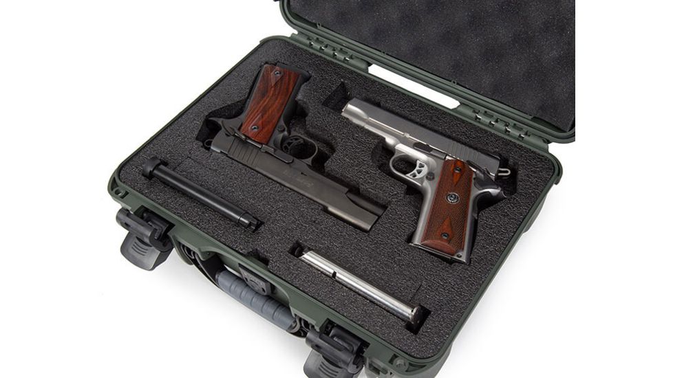 Nanuk 910 2Up Classic Hard Gun Case, 14.3in, Olive, Medium, 910S-080OL-0K0-18008