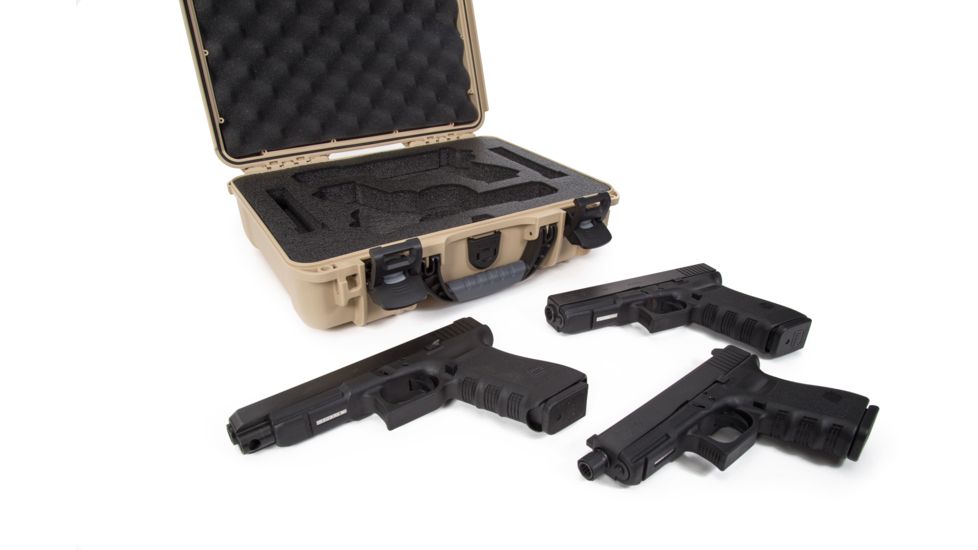 Nanuk Hard Gun Case W/Foam Insert For Glock 2Up, 14.3in, Tan, Medium, 910S-080TN-0J0-18002