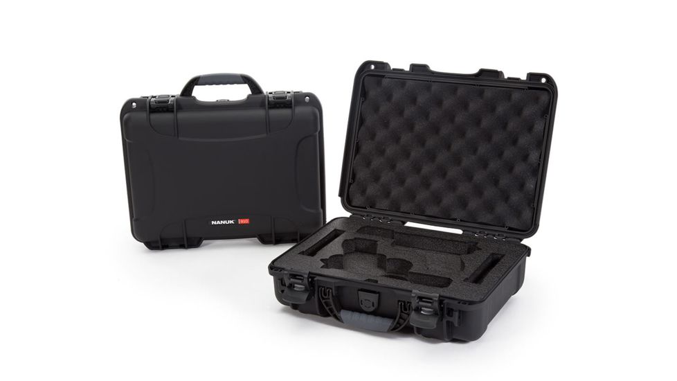 Nanuk Hard Gun Case W/Foam Insert For Glock 2Up, 14.3in, Black, Medium, 910S-080BK-0J0-18002