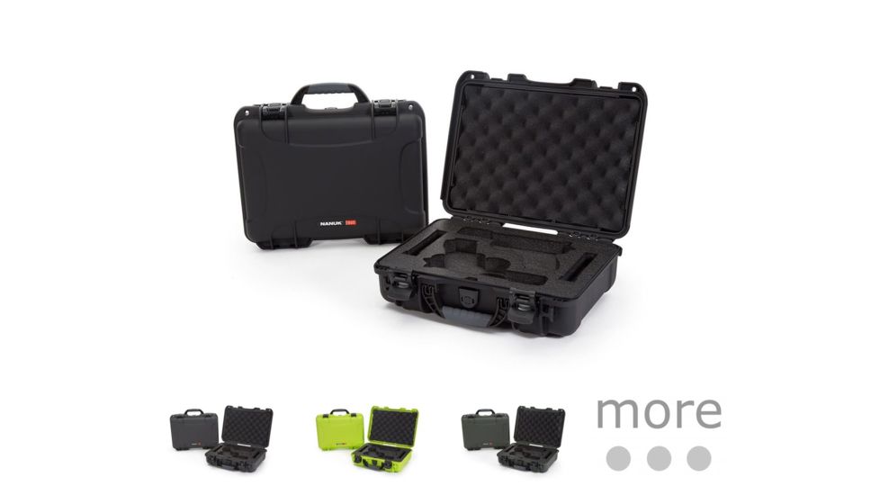 Nanuk Hard Gun Case W/Foam Insert For Glock 2Up, Black, Graphite, Lime, Olive, Orange, Silver