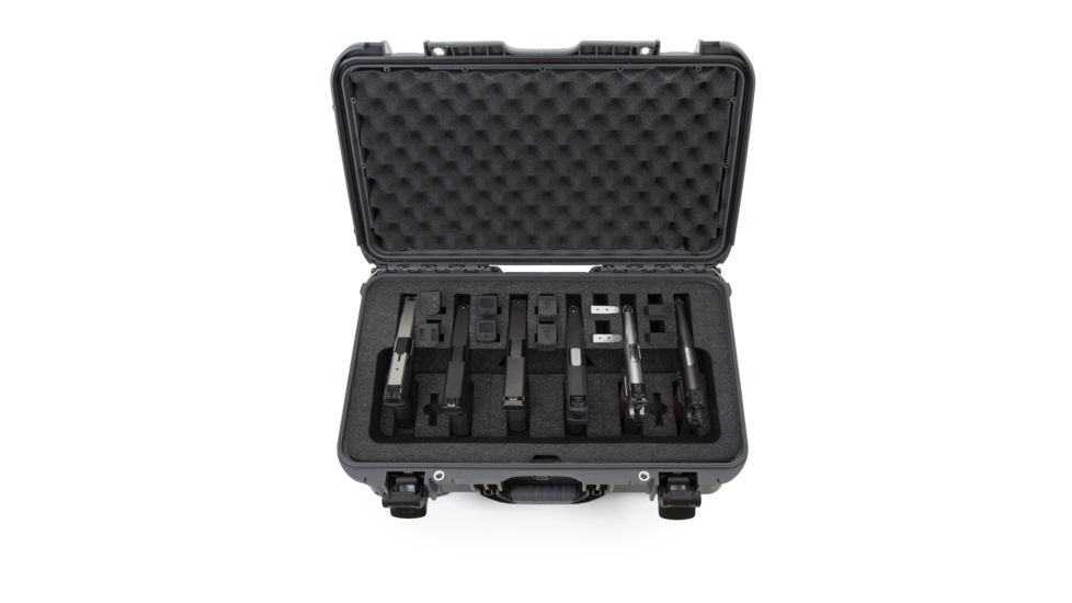 Nanuk 935 6UP Hard Pistol Case w/ 6 UP Pistol Foam, 22in, Graphite, 935S-080GP-0A0-16708