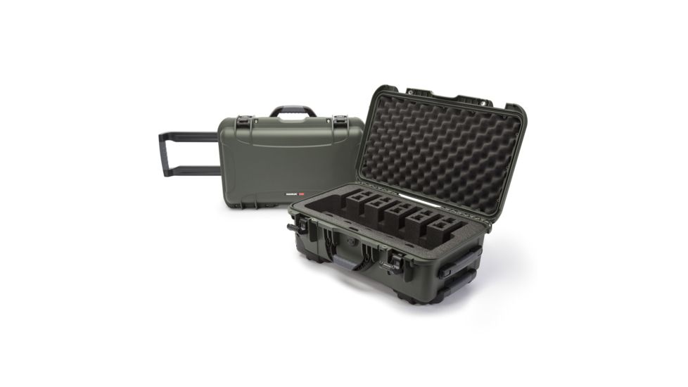 Nanuk 935 6UP Hard Pistol Case w/ 6 UP Pistol Foam, 22in, Olive, 935S-080OL-0A0-16708