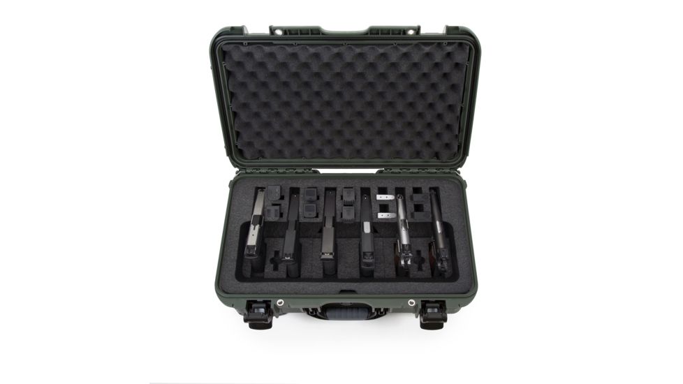 Nanuk 935 6UP Hard Pistol Case w/ 6 UP Pistol Foam, 22in, Olive, 935S-080OL-0A0-16708