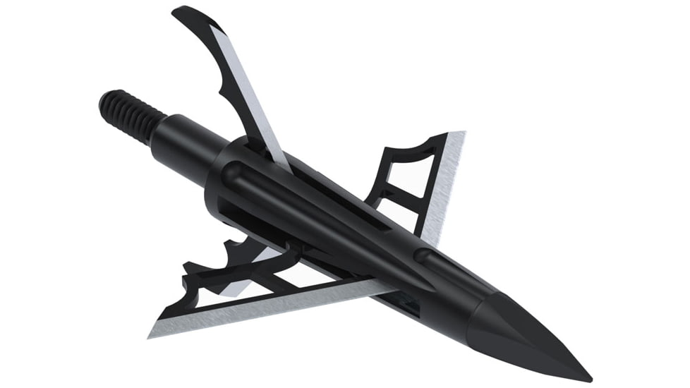 New Archery Products  DK4 100 1 3/4in Broadheads - 3-Pack, Fixed Blade w/ Bleeder Blades, NAP-60-DK100