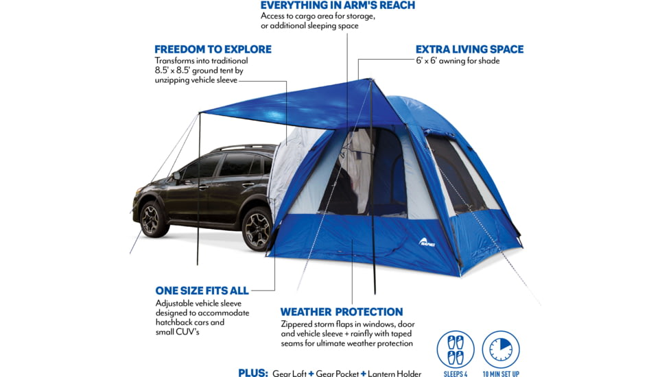 Napier Sportz Dome-To-Go Hatchback/CUV Tent, Blue/Gray, 86000