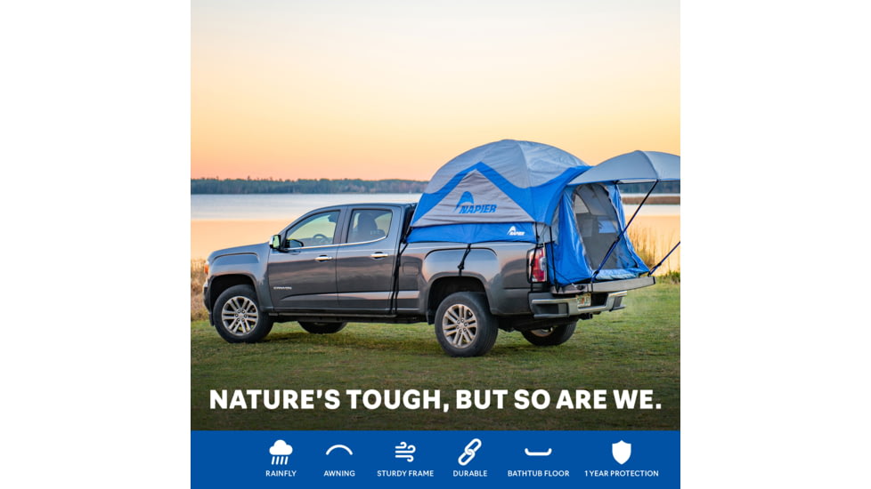 Napier Sportz Truck Tent, 57 Series, Compact Regular Bed 6-6.1 ft, Blue/Gray, 57044
