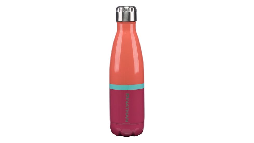 Nathan Chroma Steel Bottle 3 Tone, Fusion Coral/Deep Sea Coral, 500mL NS4429-0287-500ML