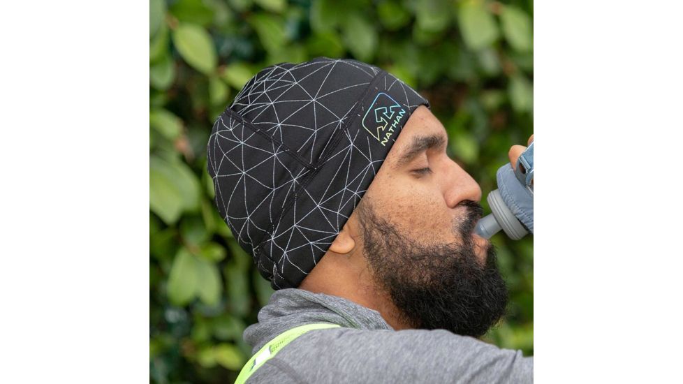 Nathan HyperNight Reflective Beanie, Galaxy Black, OSFM, NS1190-0480-00