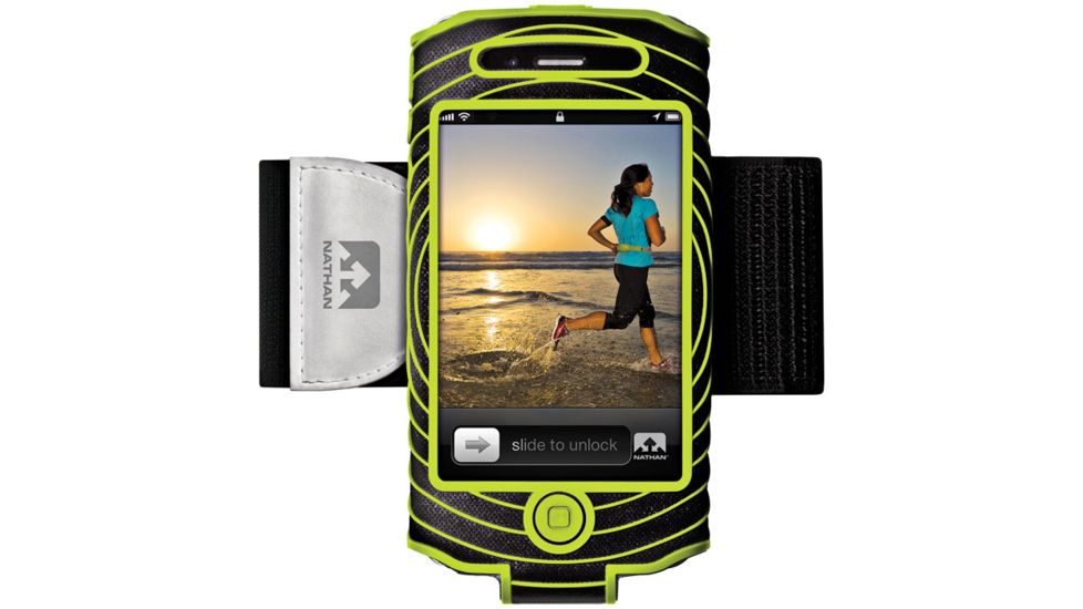 Nathan SonicBoom Armband Case for iPhone 4/4S, Black/Lime, ntn0037-Black/Lime