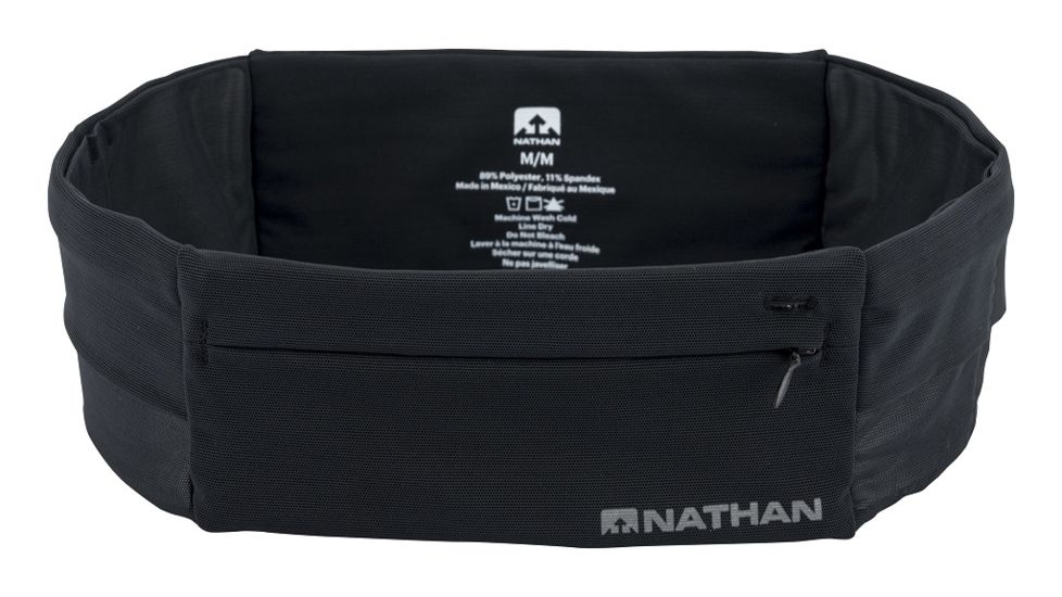 Nathan The Zipster Lite Running Belt, Black, Small, NS7703-0015-32