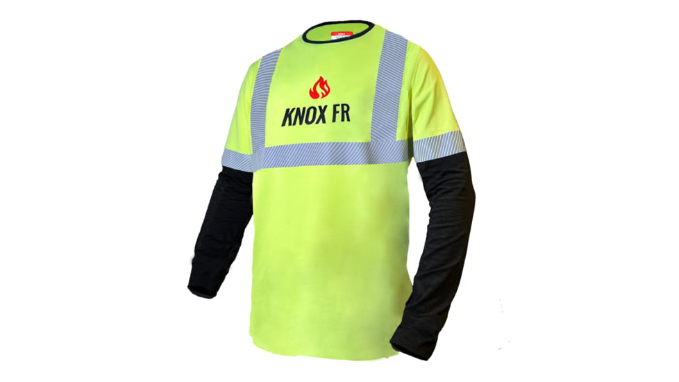 National Body Armor Knox Fr High Visibility Crew Shirt AD4836B4, FR-High Visibility Crew-M