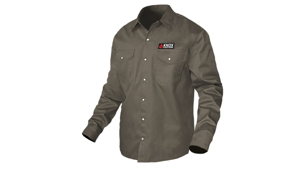 National Body Armor Knox Fr Shirt Ash Gray With Pearl Snap Buttons 0142C3E3, SHIRT-08