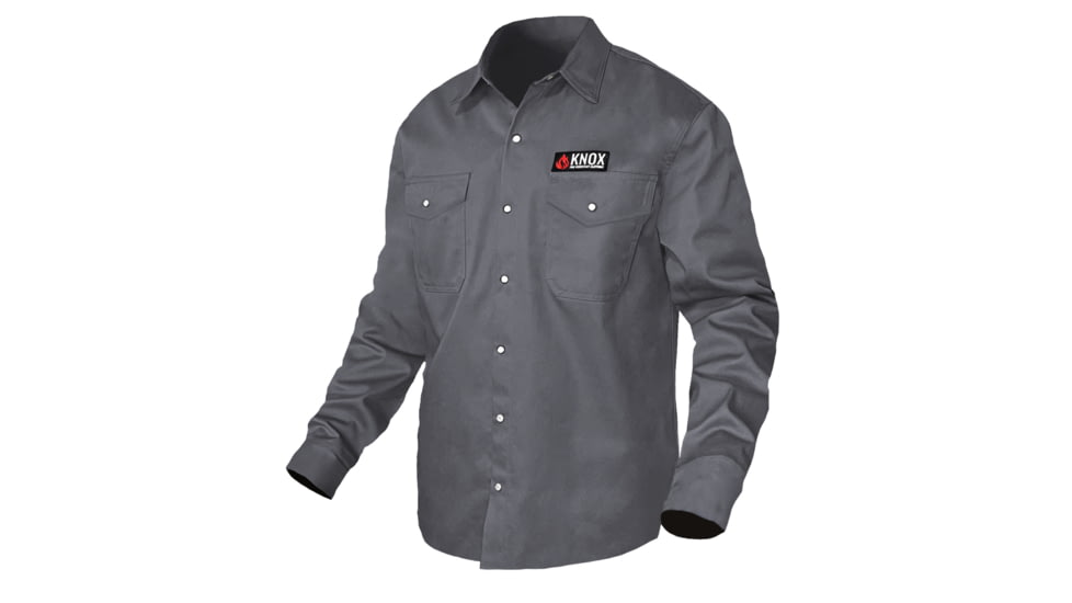 National Body Armor Knox Fr Shirt Gray With Pearl Snap Buttons DD83DA31, SHIRT-18