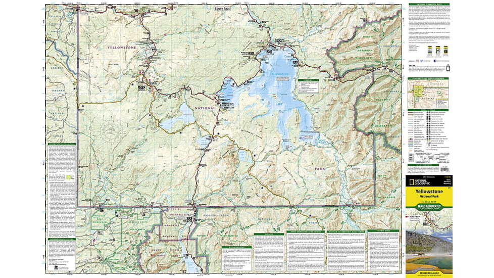 National Geographic Books Yellowstone National Park Map, Pack, TI01020579B