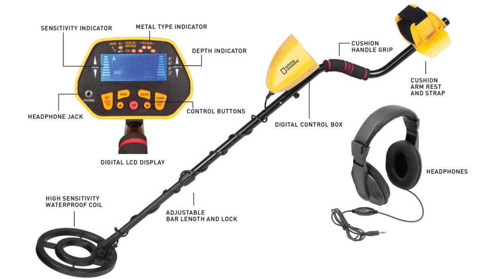 National Geographic Digital Metal Detector w/Headphones, 80-20012