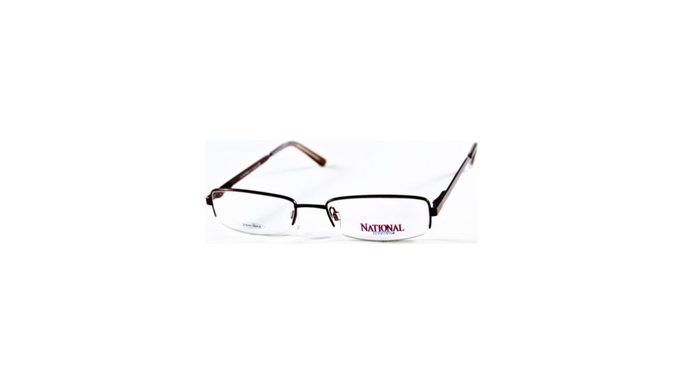 National NA0166 Eyeglass Frames - Shiny Dark Brown Frame Color