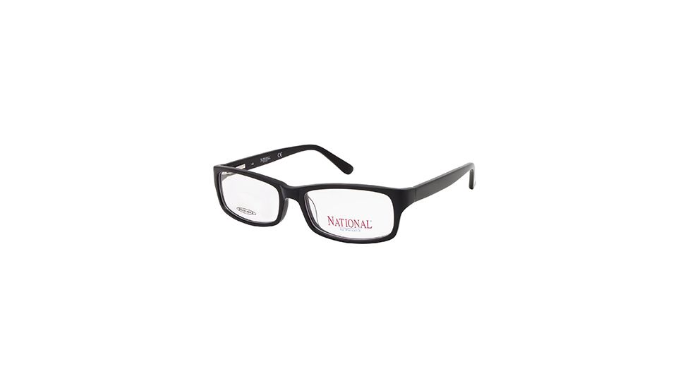 National NA0317 Eyeglass Frames - Shiny Black Frame Color