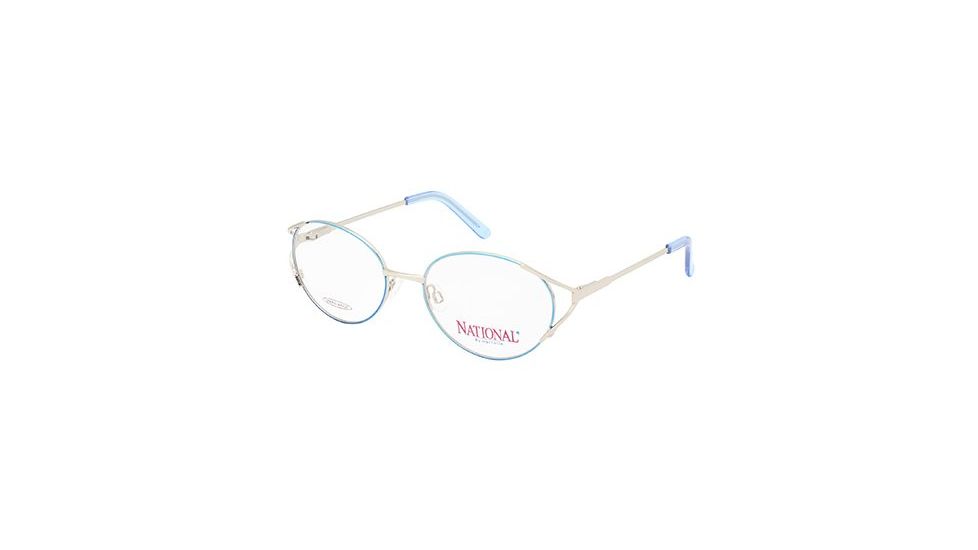 National NA0330 Eyeglass Frames - Shiny Light Nickeltin Frame Color