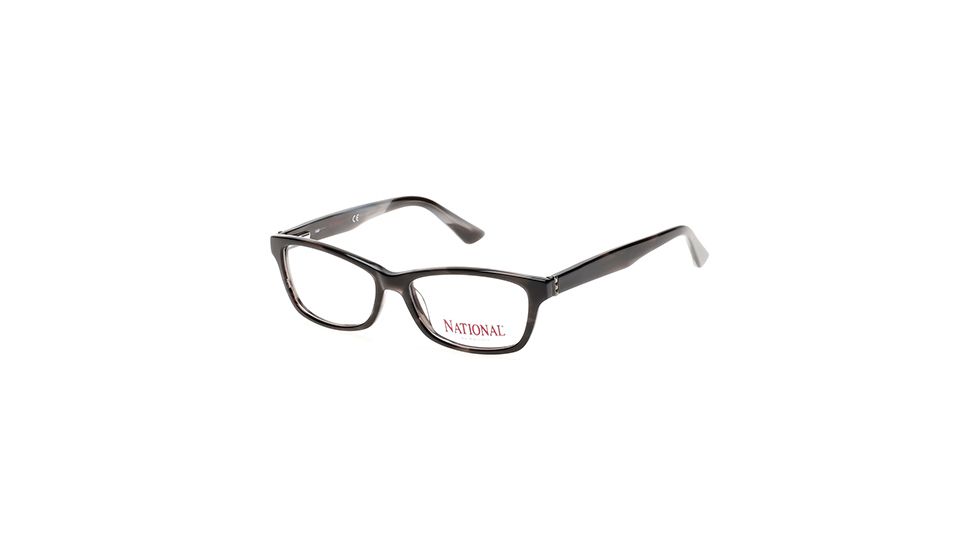 National NA0338 Eyeglass Frames - Black / White Frame Color