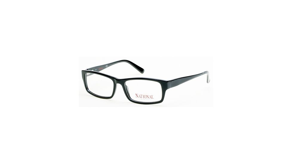 National NA0343 Eyeglass Frames - Shiny Black Frame Color