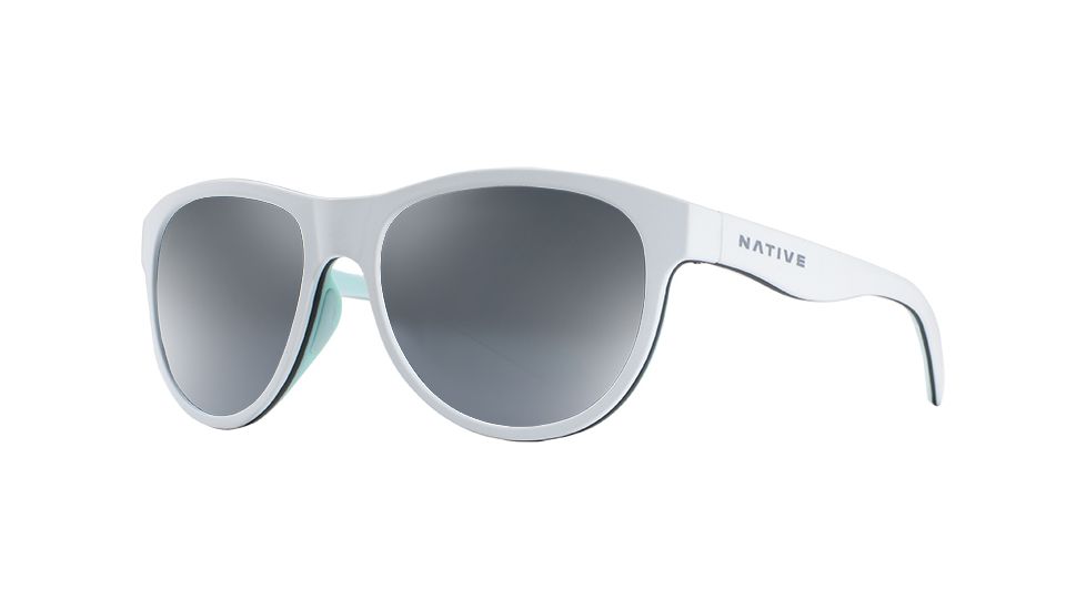 Native Eyewear Acadia Progressive Prescription Sunglasses, Matte White / Gray / Mint Frame, Polarized, 193 919 528PR