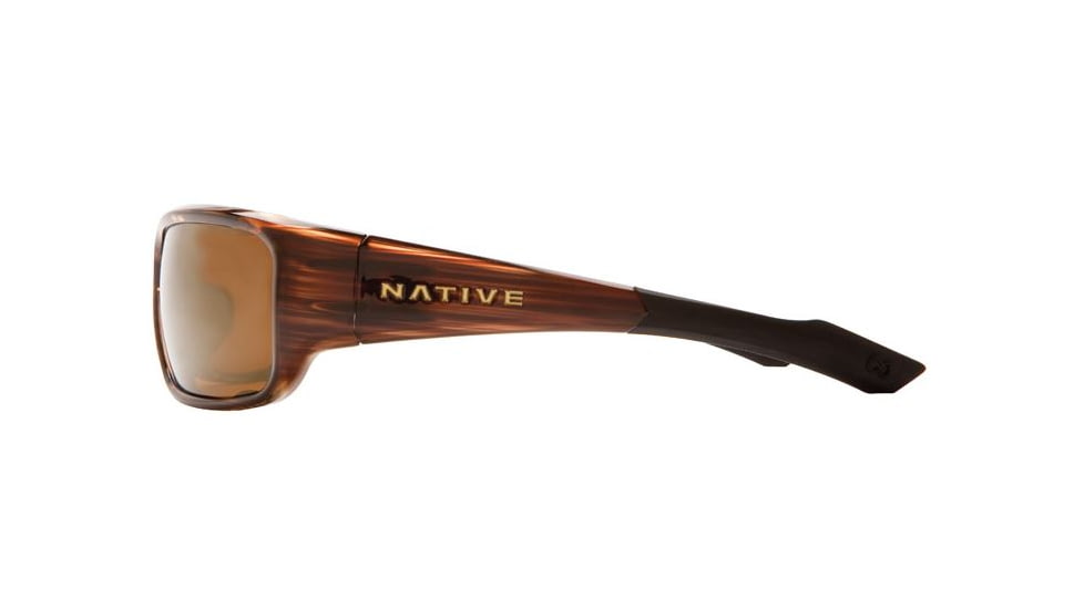 Native Eyewear Bolder Sunglasses, Wood Frame, Bronze Reflex Brown Lens, Polarized, 138 361 520