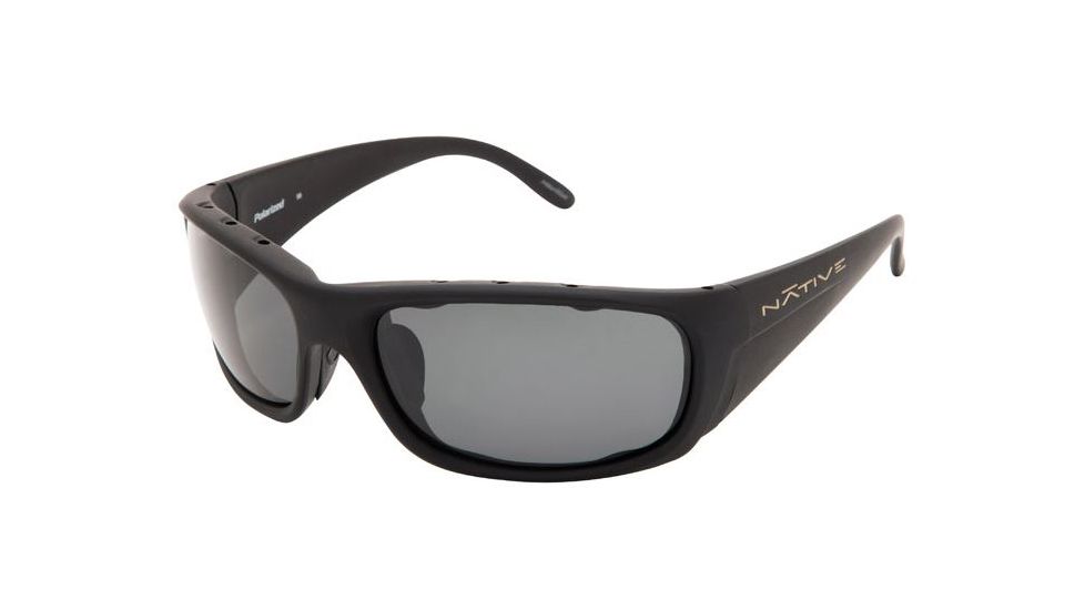 Native Eyewear Bomber Sunglasses, Asphalt Frame, Gray Lens, Polarized, 134 302 502