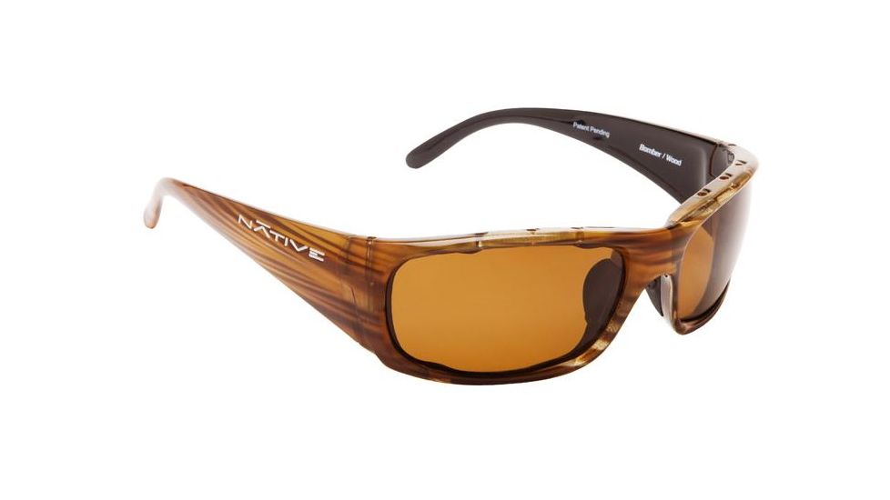 Native Eyewear Bomber Sunglasses, Wood Frame, Brown Lens, Polarized, 134 361 515