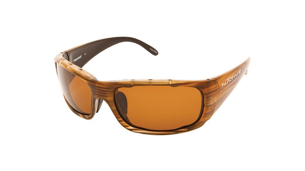 Native Eyewear Bomber Sunglasses, Wood Frame, Brown Lens, Polarized, 134 361 515
