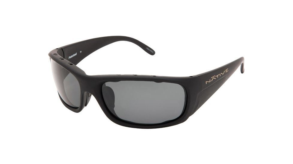Native Eyewear Bomber Sunglasses,Asphalt Frame,Gray Lens,Polarized,134 302 502