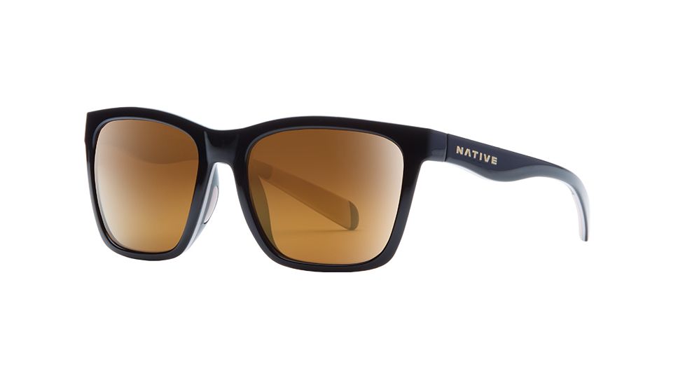 Native Eyewear Braiden Single Vision Prescription Sunglasses, Gloss Black / Pale Pink / Gloss Black Frame, Polarized, 185 916 527SV