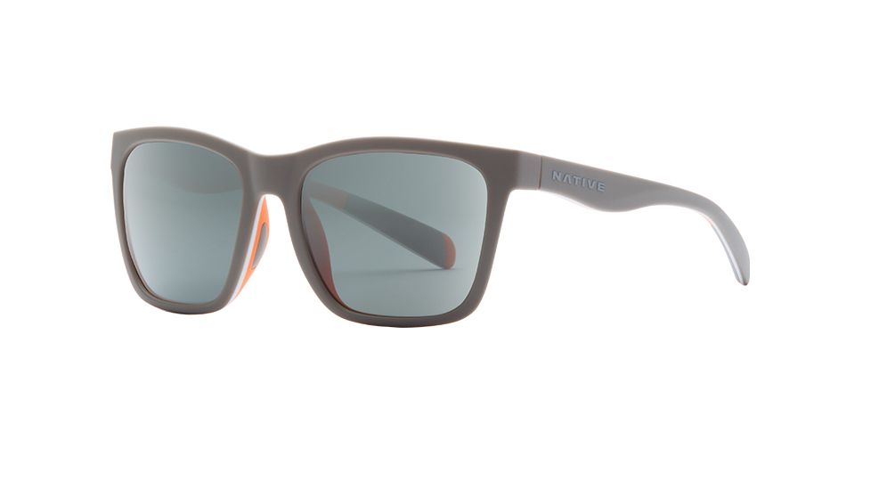 Native Eyewear Braiden Single Vision Prescription Sunglasses, Matte Gray / White / Peach Frame, Polarized, 185 918 523SV