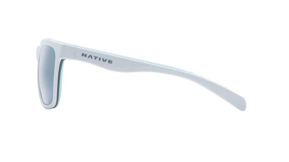 Native Eyewear Braiden Single Vision Prescription Sunglasses, Matte White / Gray / Mint Frame, Polarized, 185 919 528SV