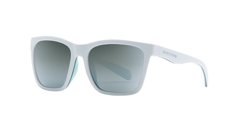 Native Eyewear Braiden Single Vision Prescription Sunglasses, Matte White / Gray / Mint Frame, Polarized, 185 919 528SV