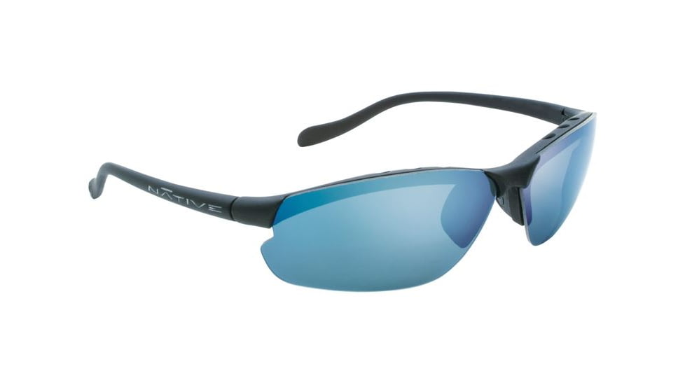 Native Eyewear Dash XP Sunglasses, Asphalt Frame, Blue Reflex Gray Lens, Polarized, 116 302 519