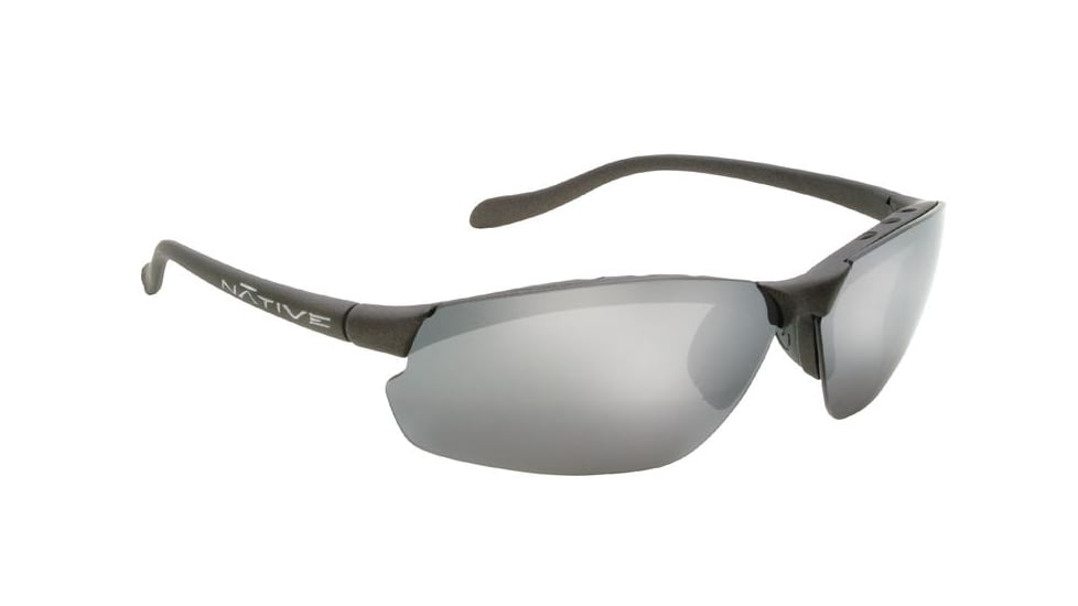 Native Eyewear Dash XP Sunglasses, Charcoal Frame, Silver Reflex Gray Lens, Polarized, 116 348 521