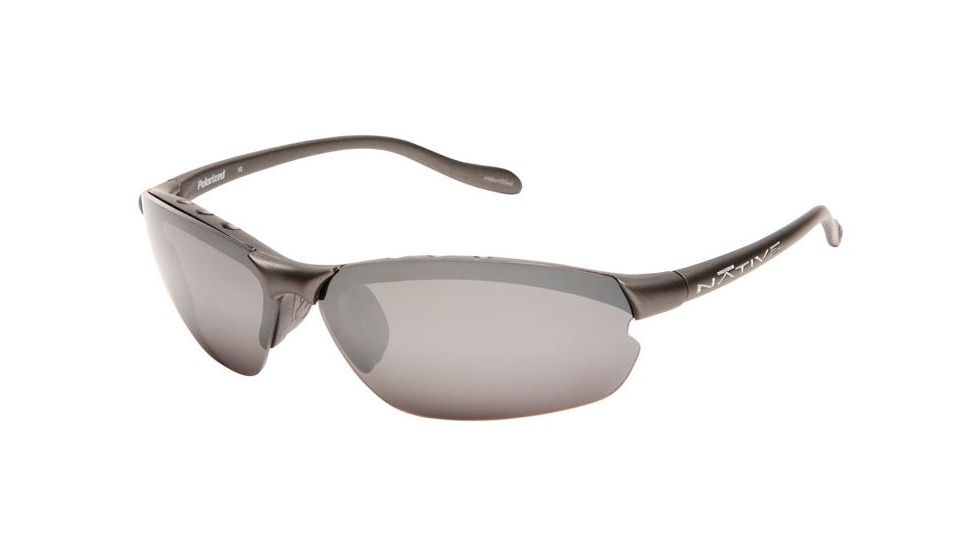 Native Eyewear Dash XP Sunglasses, Charcoal Frame, Silver Reflex Gray Lens, Polarized, 116 348 521