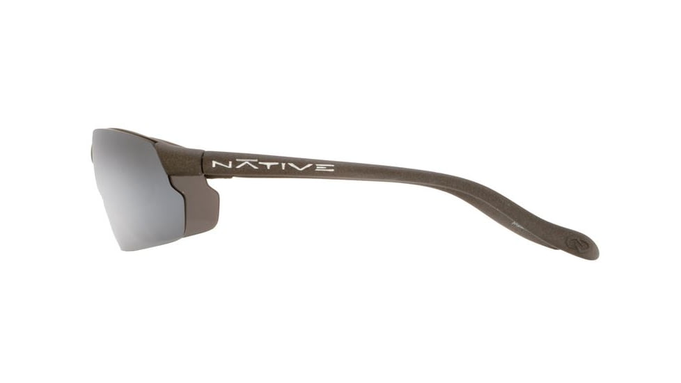 Native Eyewear Dash XP Sunglasses, Charcoal Frame, Silver Reflex Gray Lens, Polarized, 116 348 521