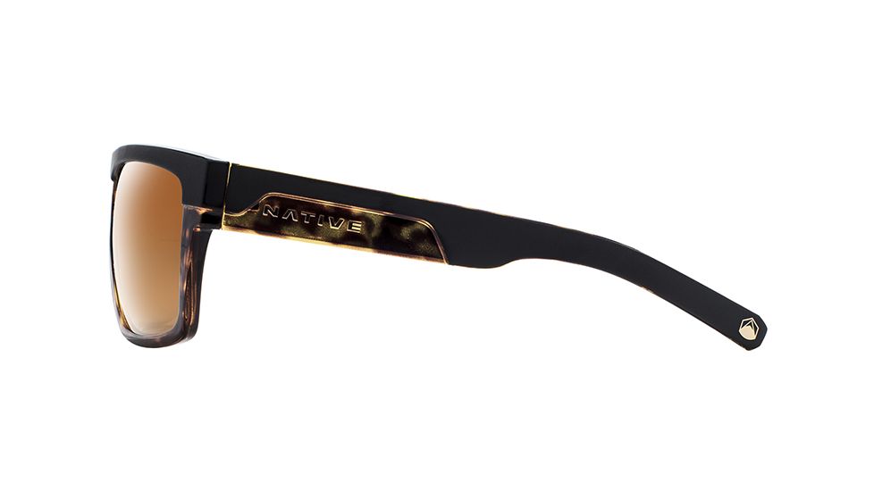 Native Eyewear El Jefe, Matte Black / Maple Tort Frame, Bronze Reflex Lens, 191 924 527