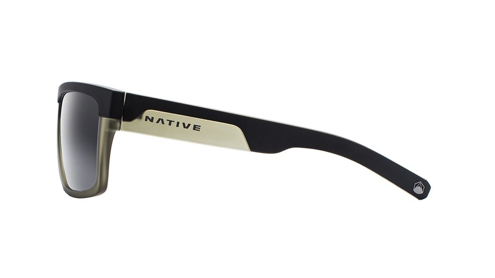 Native Eyewear El Jefe Single Vision Prescription Sunglasses, Matte Black / Olive Frame, Polarized, 191 925 523SV
