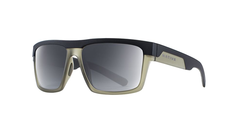 Native Eyewear El Jefe Single Vision Prescription Sunglasses, Matte Black / Olive Frame, Polarized, 191 925 523SV