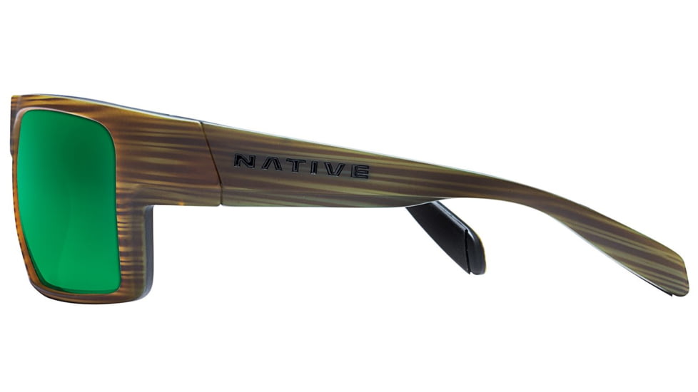 Native Eyewear Eldo Sunglasses,Wood/Black/Black Frame,Green Reflex Brown Lens,Polarized,177 903 529