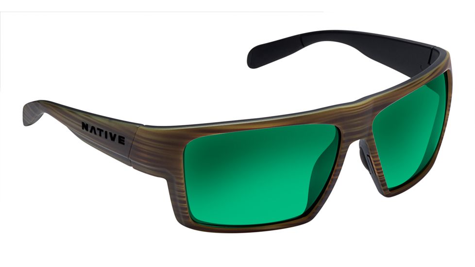 Native Eyewear Eldo, Wood / Black / Black Frame, Green Reflex Lens, 177 903 529