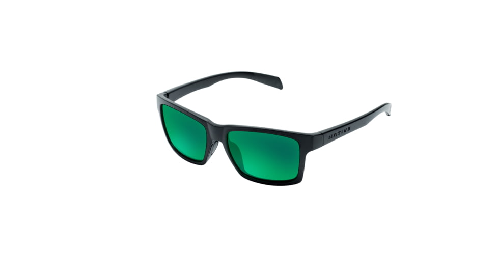 Native Eyewear Flatirons, Matte Black Frame, Green Reflex Lens, 172 302 529