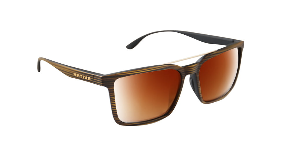 Native Eyewear Four Corners, Wood Frame, Brown Lens, 198 903 524