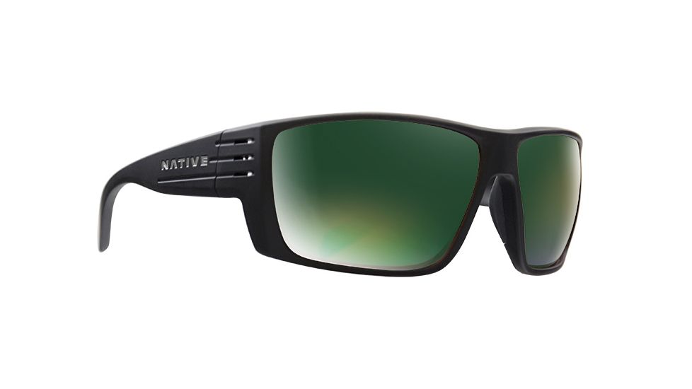 Native Eyewear Griz, Matte Black Frame, Green Reflex Lens, 196 302 529